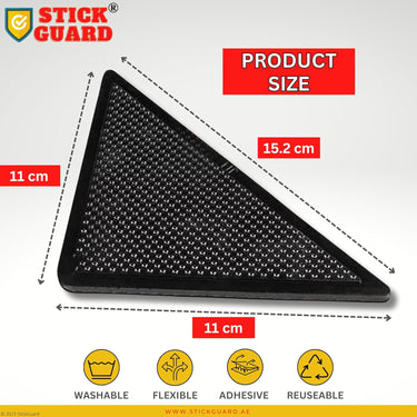 StickGuard 8 Pieces Triangular Rug Corner Grippers